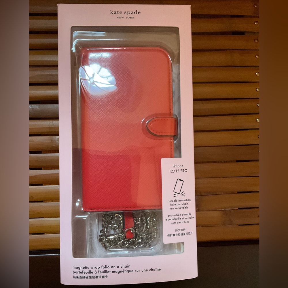 Kate Spade iPhone 12 Case with Strap - Deep Orange